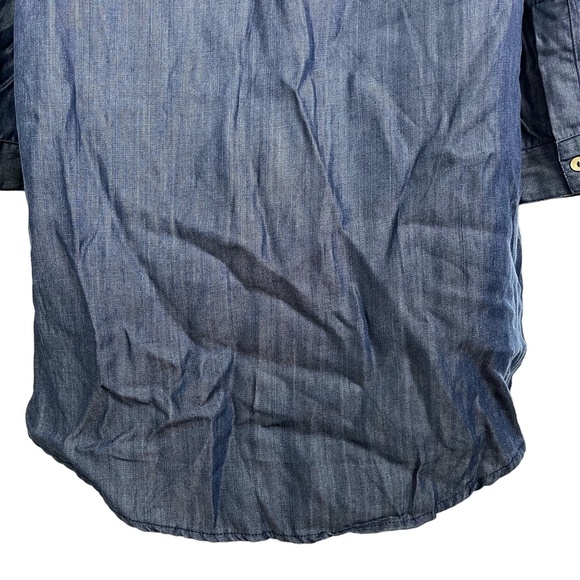 HONEY PUNCH Denim Chambray Long Sleeve Shirt Style Tunic V-Neck Dress sz Small S - Picture 14 of 16